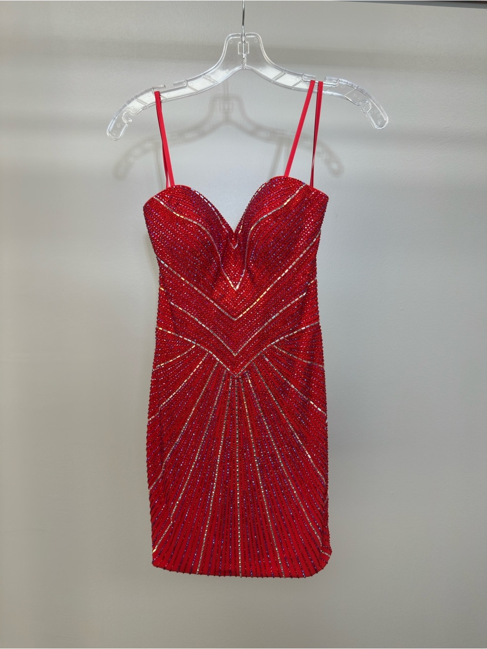 Red Sparkly Mini Dress
